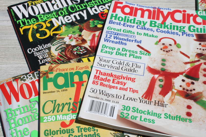 photo of vintage Y2K Woman's Day & Family Circle Christmas magazines lot, baking, holiday recipes, ads!  #5